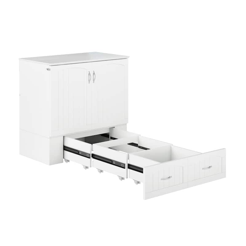 Southampton Murphy Bed Chest with Mattress & Built-In Charger