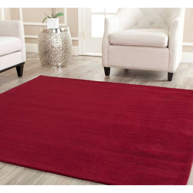 SAFAVIEH Handmade Himalaya Kaley Modern Wool Rug - 6' x 6' Square - Red