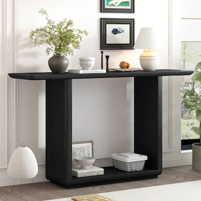 Christopher Knight Home - Mirod Elegant Minimalist Console Table with Curved Corners and U-Base Design