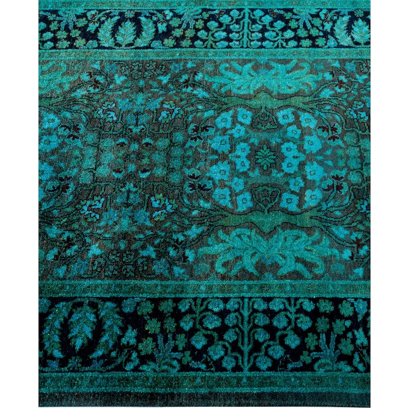 Overdyed One-of-a-Kind Hand-Knotted Area Rug - Green - 2' 8" x 10' 7"