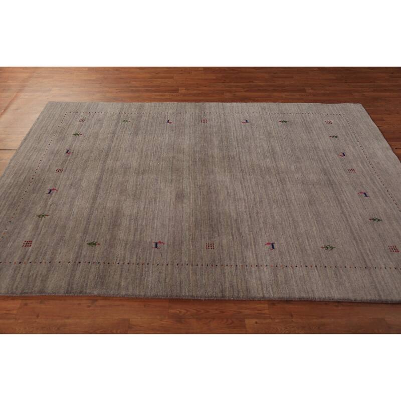 Tribal Gabbeh Area Rug Handmade Oriental Wool Carpet - 5'3" x 7'6"