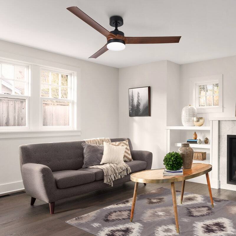 CO-Z 52" 3-Blade Reversible DC Ceiling Fan with LED Light and Remote Control