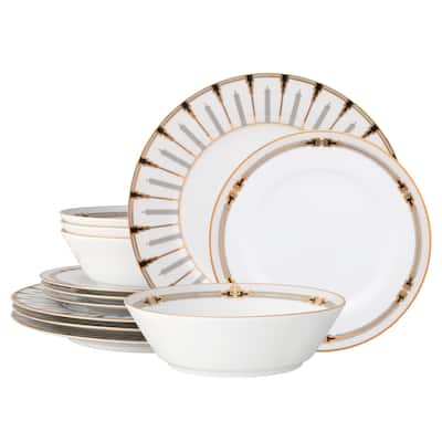 Empire Gold 12-Piece Dinnerware Set, Service For 4