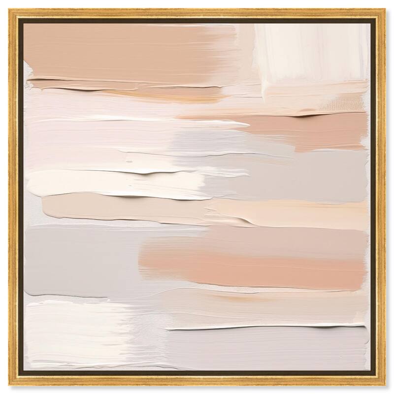 Roseate Cream Tones I Canvas by Art Remedy - Gold - 16" x 16"