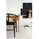 preview thumbnail 10 of 47, Woven Wood Armchair with Arms Open Y Back Mid Century Modern Office Dining Chairs Black Seat Kitchen Bedroom Organic Rattan