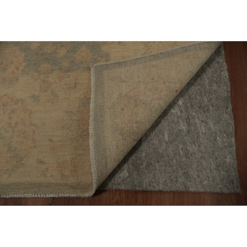 Hand Knotted Oriental 100% Wool Carpet Transitional All-Over Green Oushak Area Rug - 8' 0'' X 8' 2''