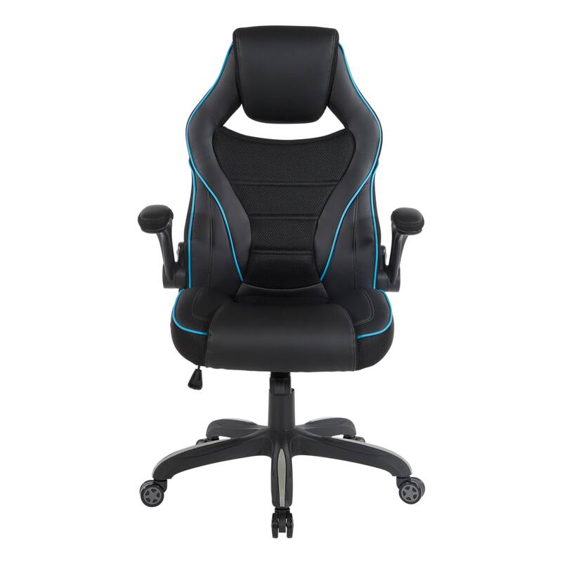 Xeno Gaming Chair in Faux Leather with Color Accents