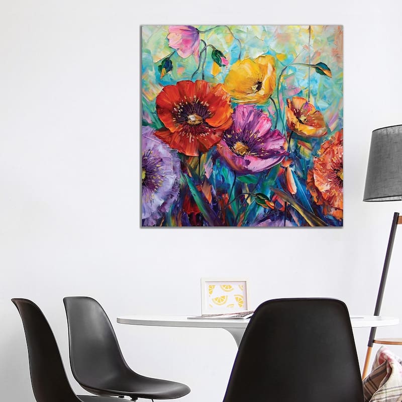 iCanvas "Poppy Field I" by Willson Lau Canvas Print - 37x37x1.5