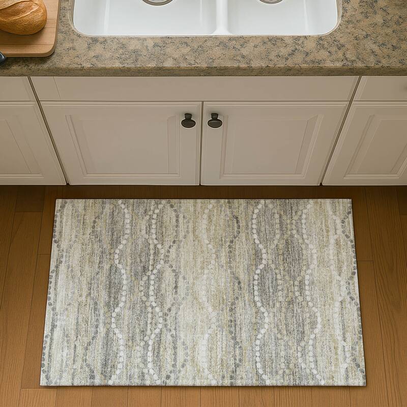 Premium Washable Super Soft Pixy Stripes Mayfield Rug - Pewter - 1'8" x 2'6"