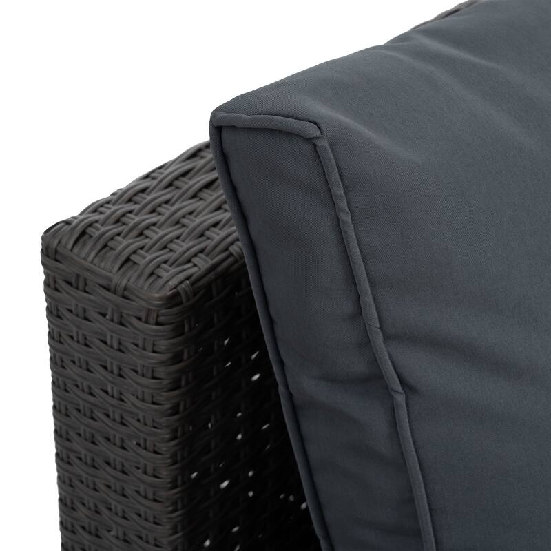 GDFStudio - Modern 7-Piece Outdoor PE Wicker Patio Set with Lounger Sofa, Seats 6