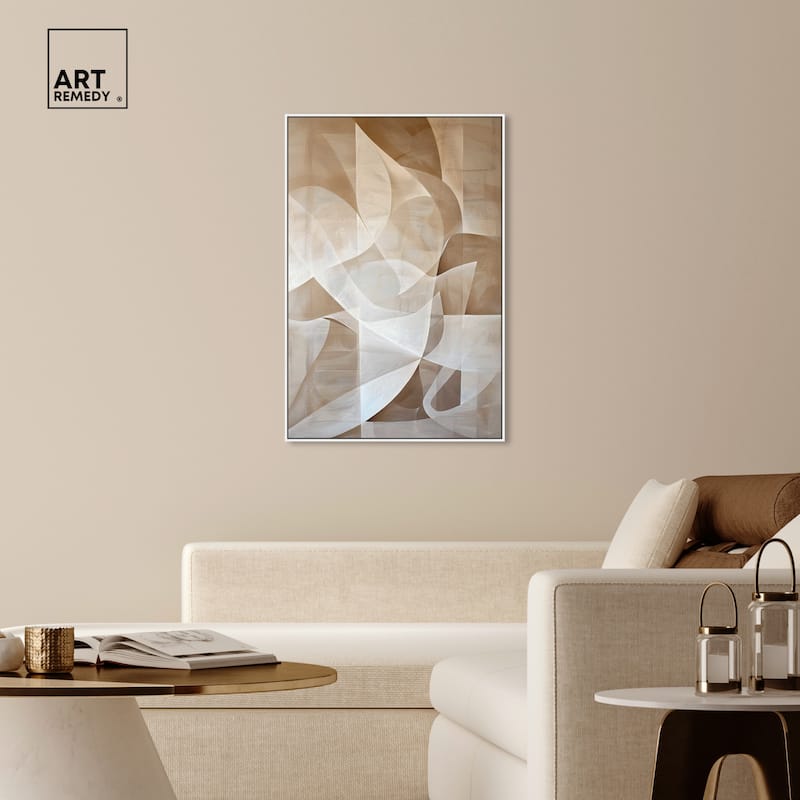 Art Remedy Scattered Thoughts Framed Abstract Shapes 1 Piece Canvas Wall Art