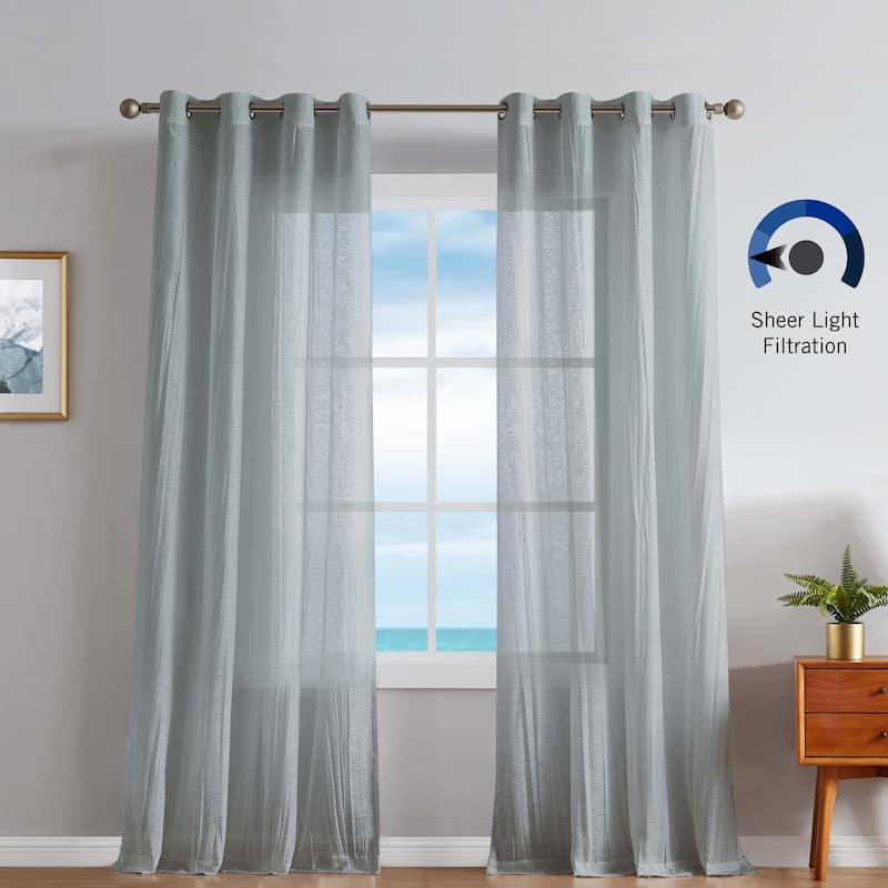 Nautica Cordelia Crushed Sheer Grommet Extra Wide Curtains (Set of 2)