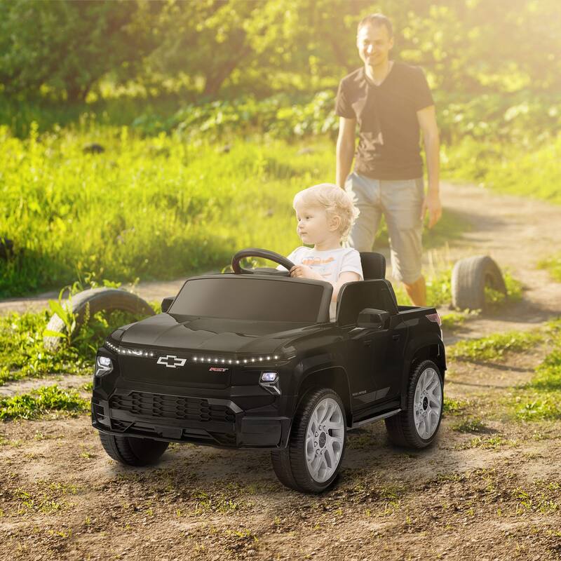 Licensed Chevrolet Silverado EV Kids Electric Ride On Car with Parental Remote Control, Suspension, 3 Speed and Soft Start