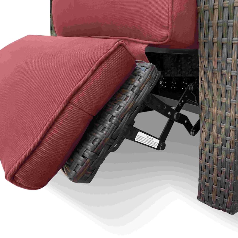 Comfy Wicker Adjustable Chair with Aluminum Frame