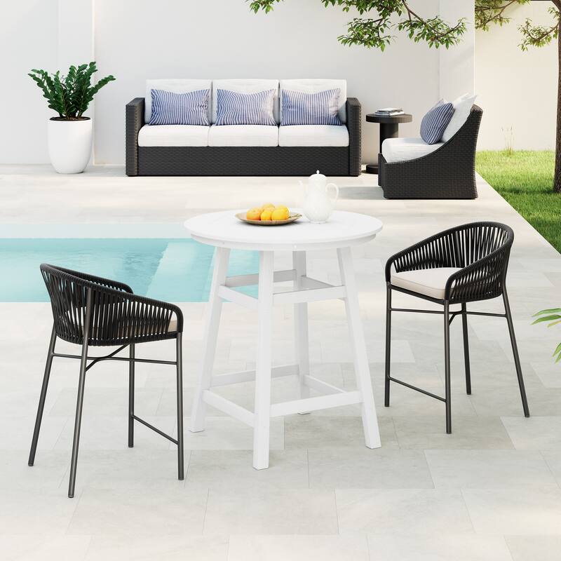 Laguna Hdpe All Weather Outdoor Patio 35" Round Counter Table