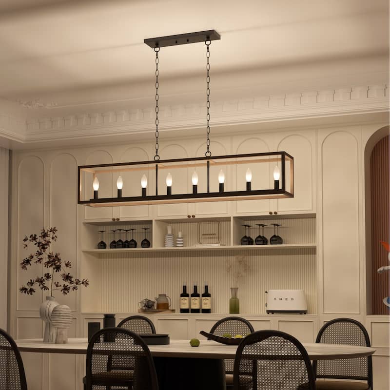 Allegray Kitchen Island Pendant Lights Linear Chandelier -UL Certified - Walnut
