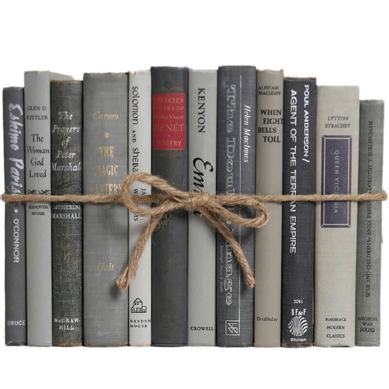 Decorative Books - Vintage Granite Book Bundle - 1 Foot of Grey Books