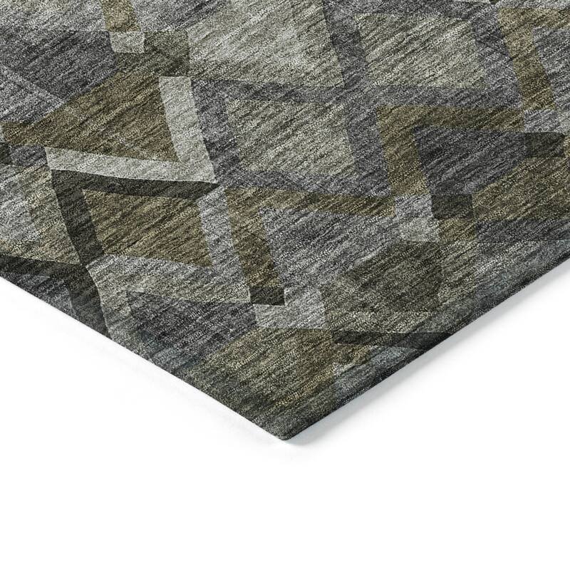 Machine Washable Indoor/ Outdoor Boho Modern Chantille Rug