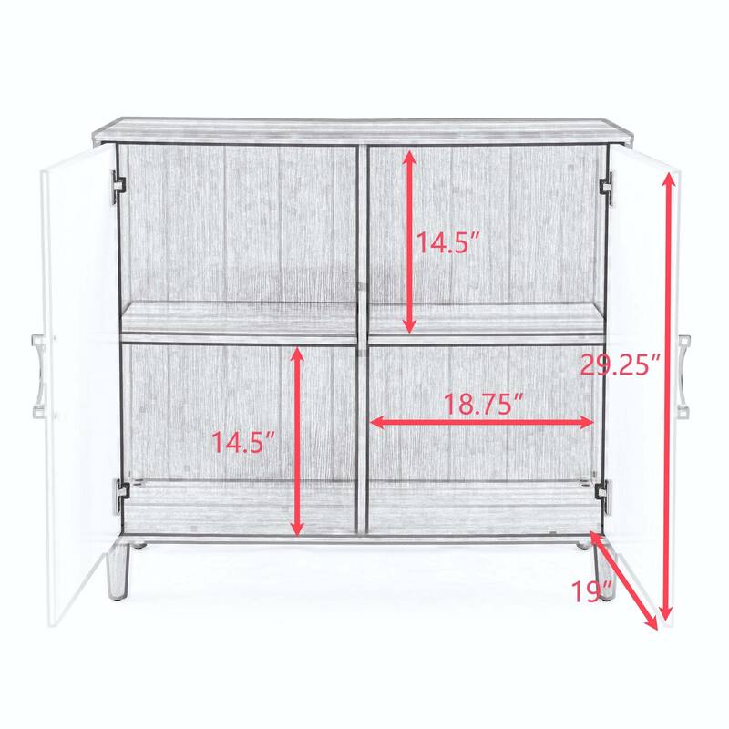 Storage Cabinet MDF Free Standing Chest With Double Doors Kitchen Buffet Sideboard Accent Entryway Console Table Cabinet