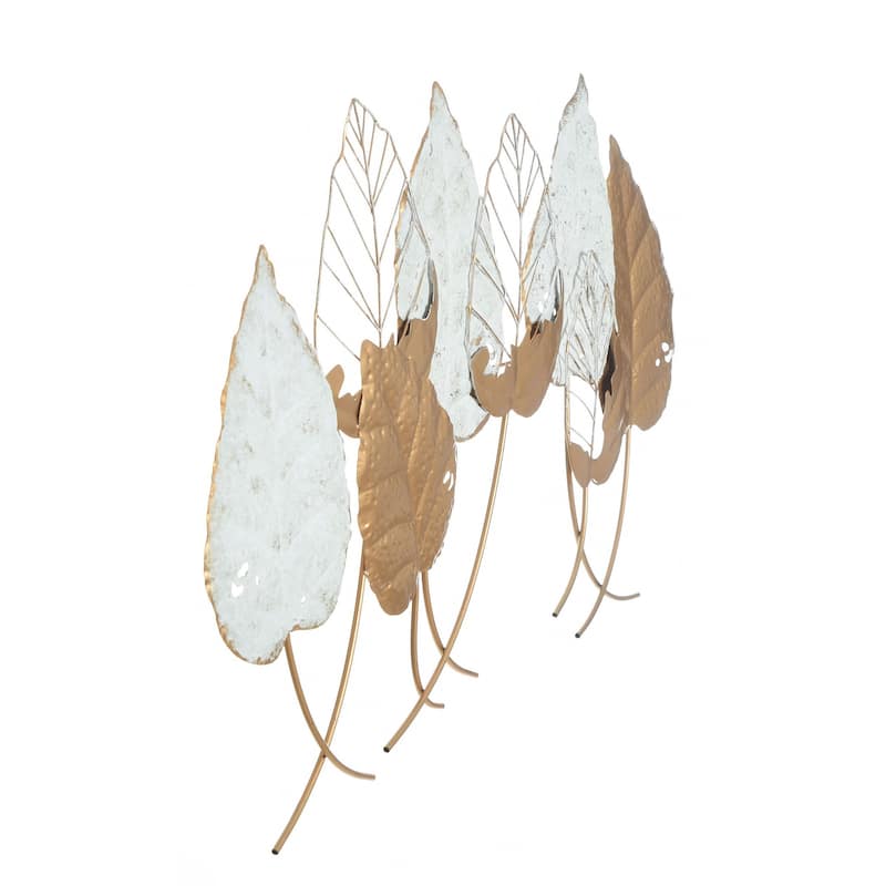 Gold Leaves - Handmade Iron Wall Art - Gold Painted