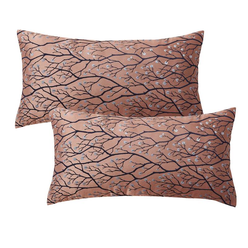 Jacquard Lumber Pillow Shell 2 Piece Set, 14" x 26", Branch, NO INSERT