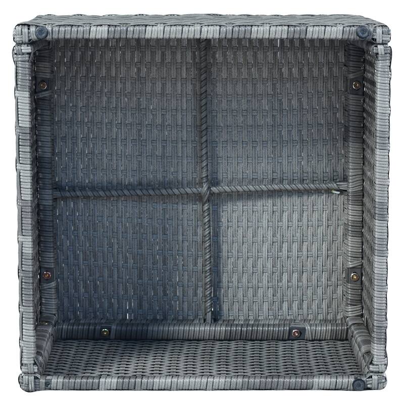 6-Pieces Outdoor Patio Rattan Round Daybed Sunbed Set with Retractable Canopy and Lift Table