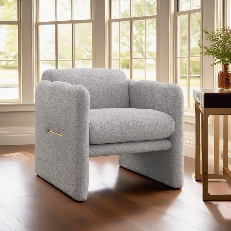 Christopher Knight Home - Morgan Modern White Teddy Accent Arm Chair - LIGHT GREY
