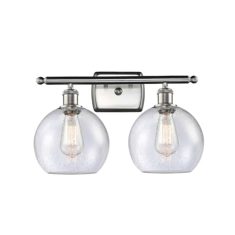 Innovations Lighting 516-2W-11-18 Athens Vanity Athens 2 Light 18" - Brushed Satin Nickel / Seedy