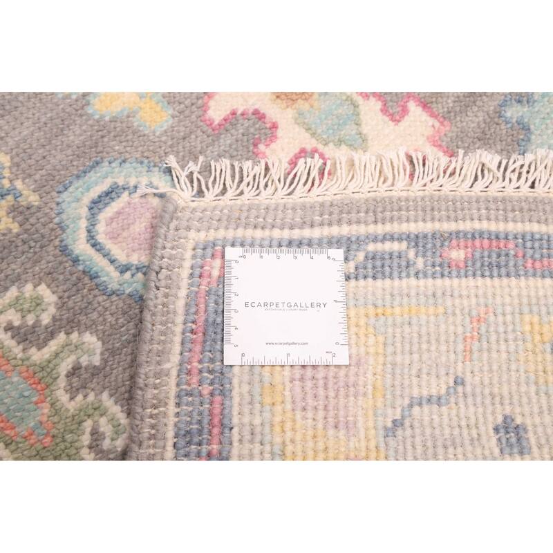 ECARPETGALLERY Hand-knotted Modern Oushak Dark Grey Wool Rug - 3'6 x 5'8