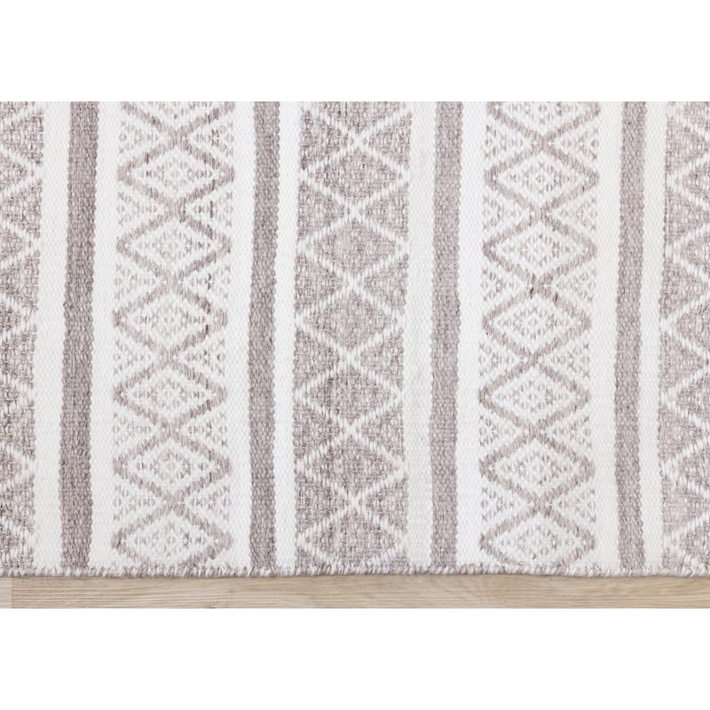Grey Cream Recycled Farmhouse Rug