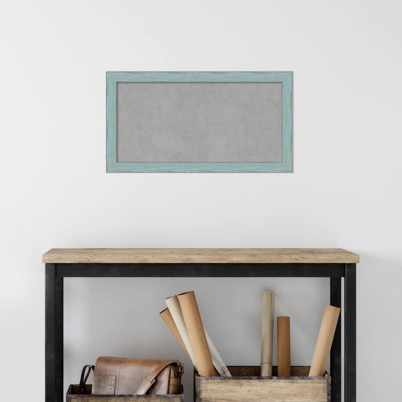 Framed Magnetic Board, Sky Blue Rustic