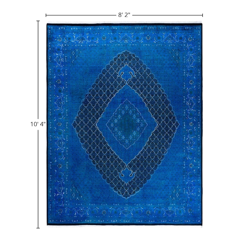 Fine Vibrance One-of-a-Kind Hand-Knotted Area Rug - Blue, 8' 2" x 10' 4" - 8' 2" x 10' 4"