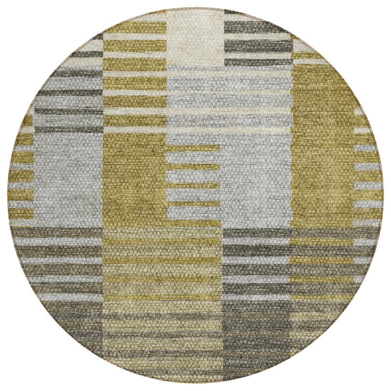 HomeRoots Striped Transitional Rectangle Outdoor Rug