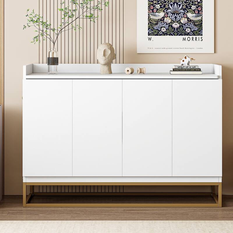 Queen Size Murphy Bed Wall Bed with Iron Legs, Modern Small Room Foldable Bed, Wooden Wall Bed Frame for Home Office - White