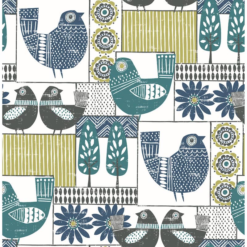 A-Street Prints Hennika Multicolor Patchwork Wallpaper