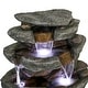 preview thumbnail 10 of 9, 6-Tier Outdoor Water Fountain w/Lights Waterfall Fountain for Patio