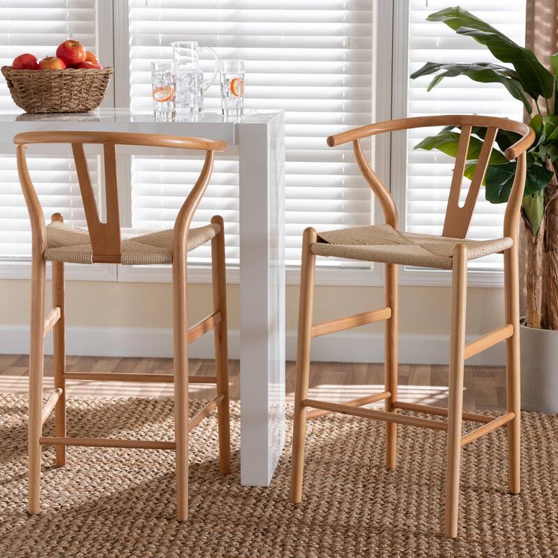 Paxton Modern & Contemporary 2-Piece Wood Bar Stool Set