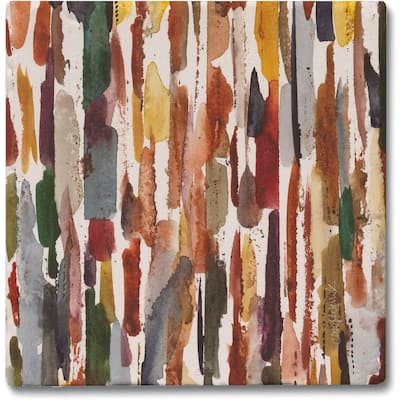 Strata 4-Pack Absorbent Stone Tumbled Tile Coasters with Protective Cork Backing 4" Square Made in The USA Easily Wipes Clean