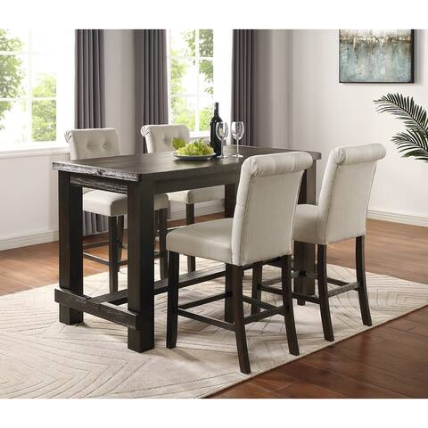 Leviton Counter Height Antique Black Finished Wood 5-piece Dining Set