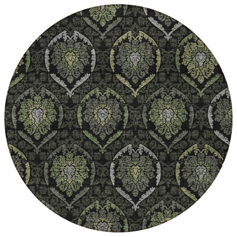 HomeRoots Medallion Transitional Rectangle Outdoor Rug