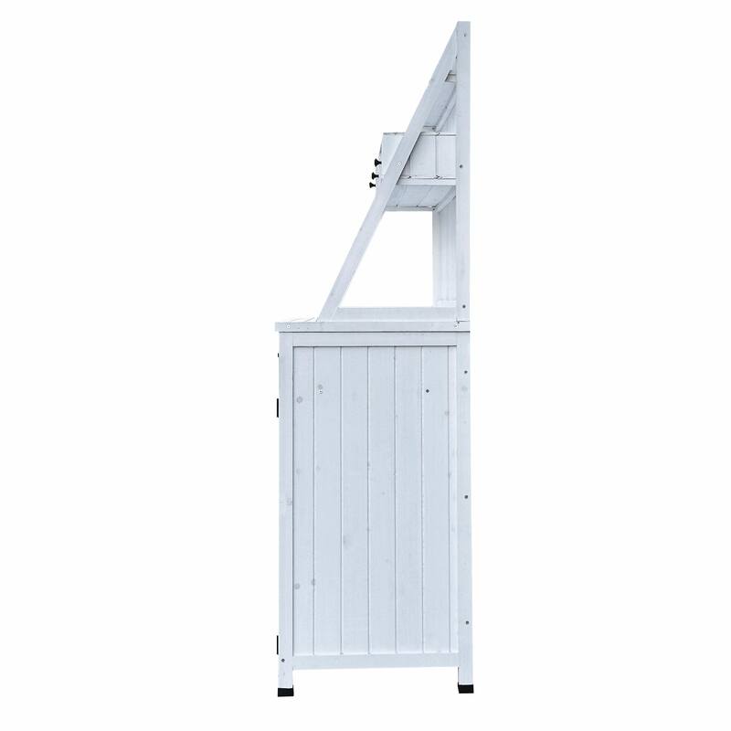Farmhouse Potting Bench with Storage Cabinet & Removable Shelf