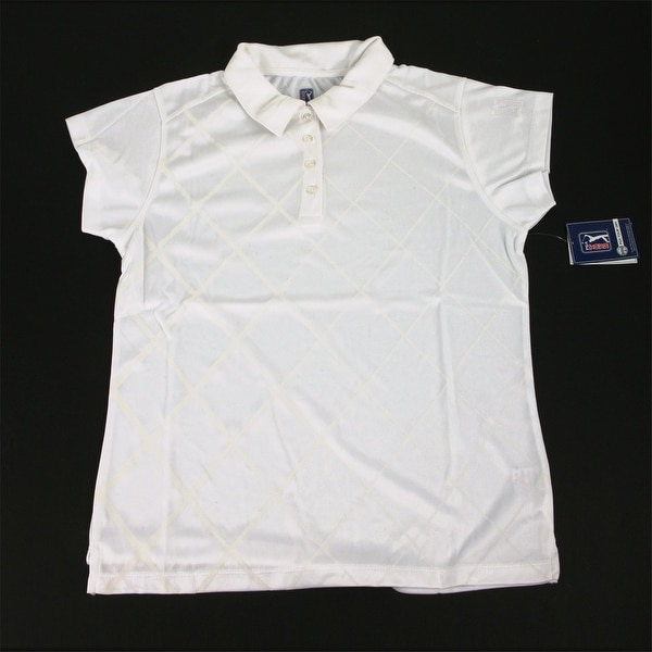 PGA TOUR Women's Polo Shirt - White Checkered - Medium