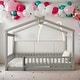 preview thumbnail 20 of 34, Full Size Wood Bed House Bed Platform Bed Frame With Fence