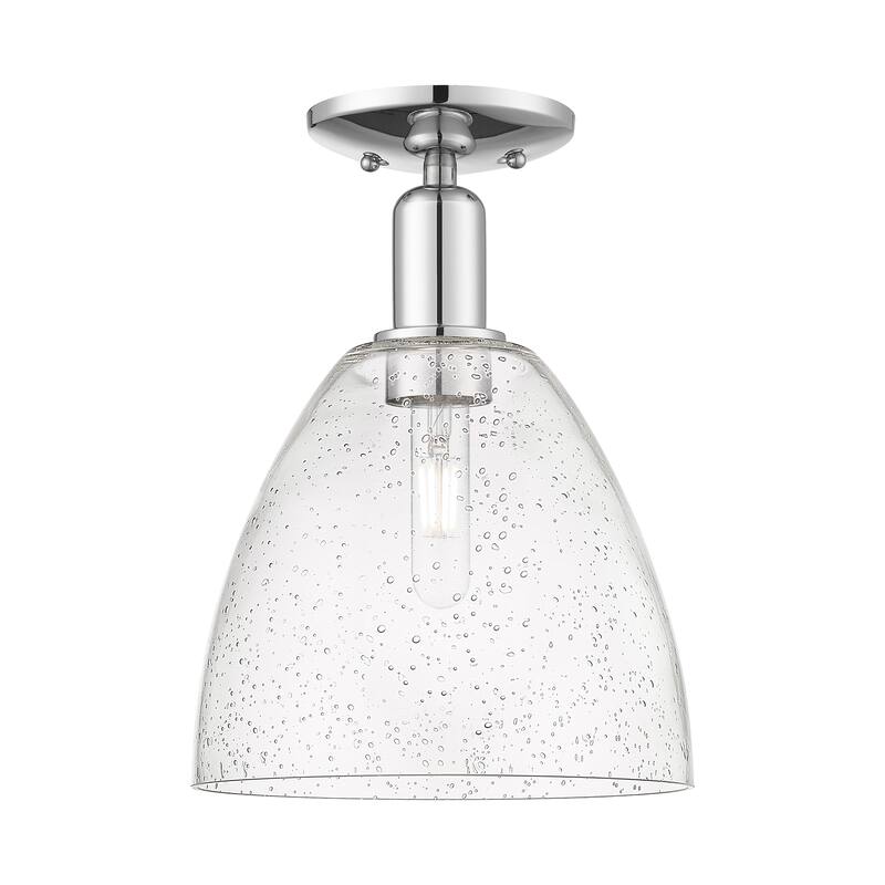 Innovations Lighting Endless Possibilities Arcadia - Bristol - 1 Light 9" Semi-Flush Mount - Polished Chrome/Seedy