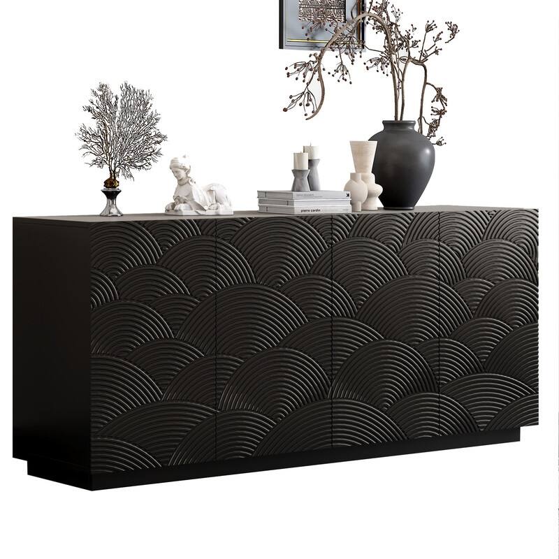 Modern 60" Sideboard Buffet Cabinet with 4 Doors for Stylish Home Organization and Elegant Storage