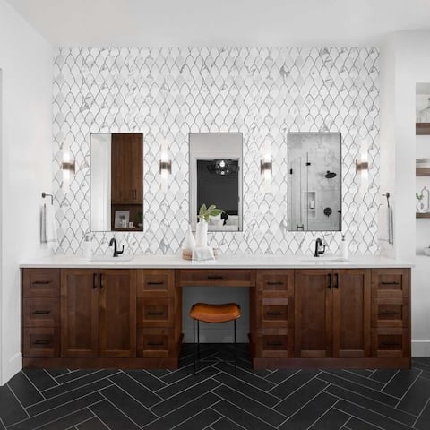 Stately Duchess 8"x12" Porcelain Marble Look Wall & Floor Tile Calacatta