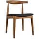 preview thumbnail 22 of 52, Walnut Dark Wood PU Leather or Beige Fabric Cushion Seat Dining Chairs Desk Side for Living Room Bedroom Kitchen Accent