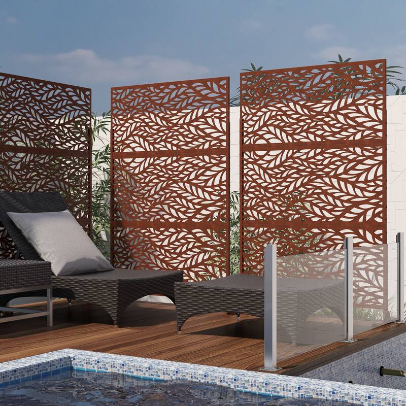 2Set Patio Outdoor Privacy Metal Screens and Panels