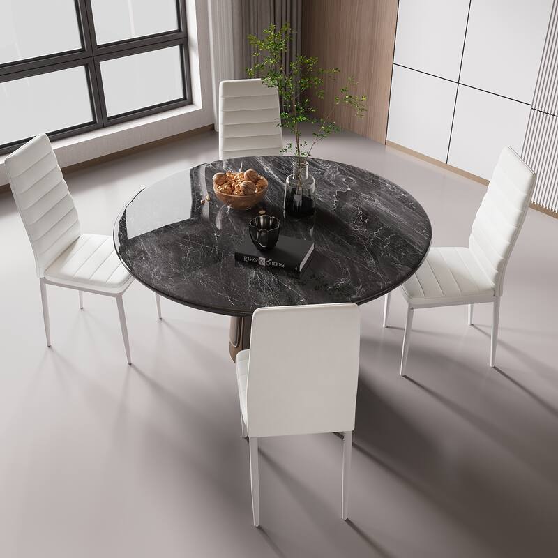 Modern Faux Leather Upholstered Dining Chair (Set of 4)