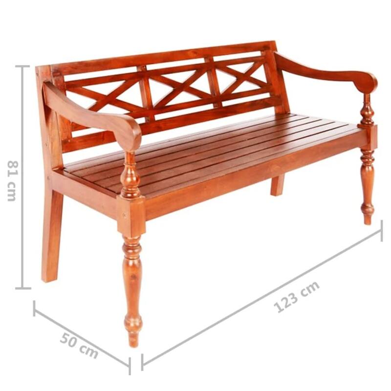 vidaXL Bench Entryway Wooden Batavia Bench for Hallway Solid Wood Mahogany